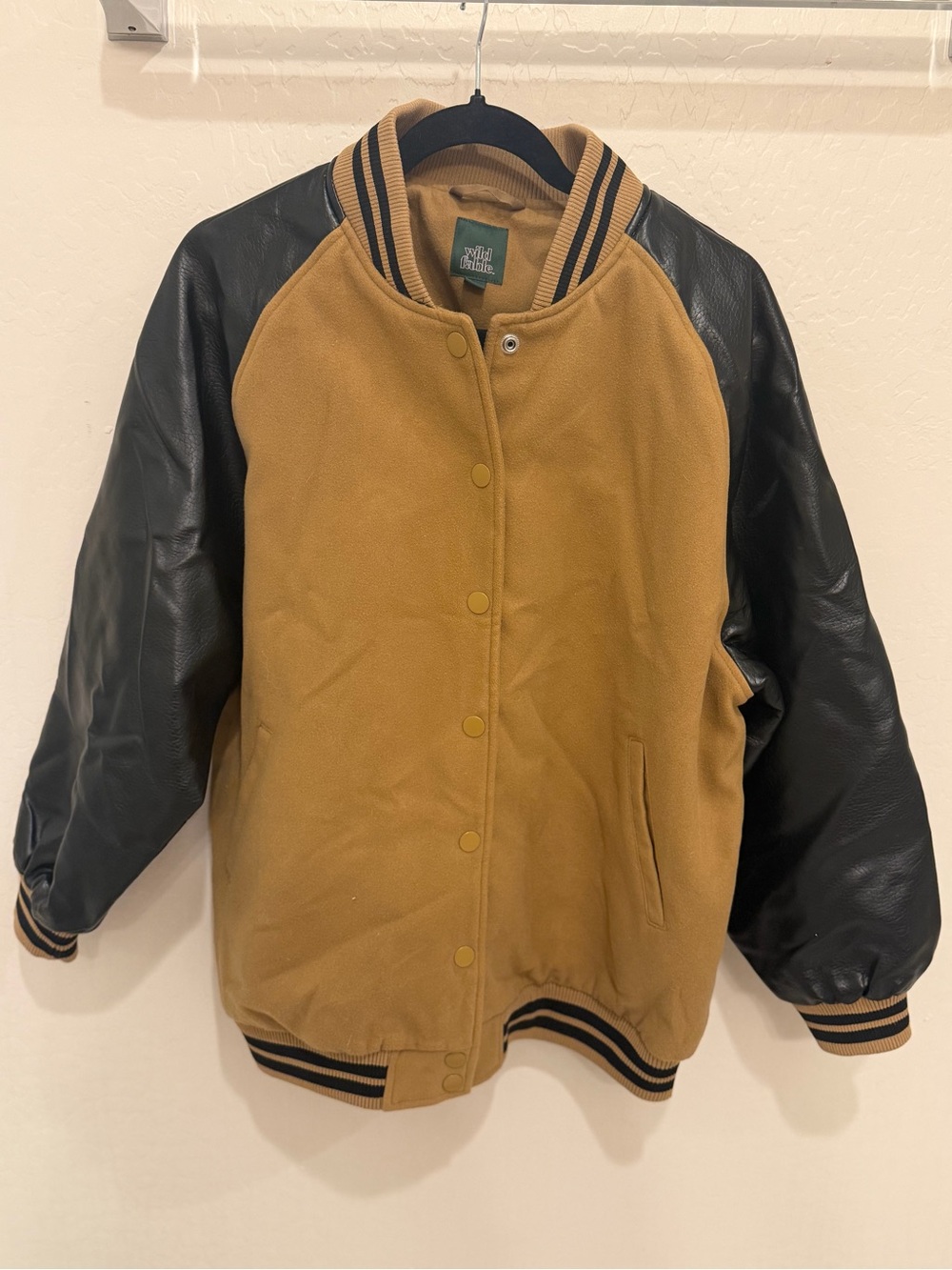 Oversized Brown and Black Bomber Jacket